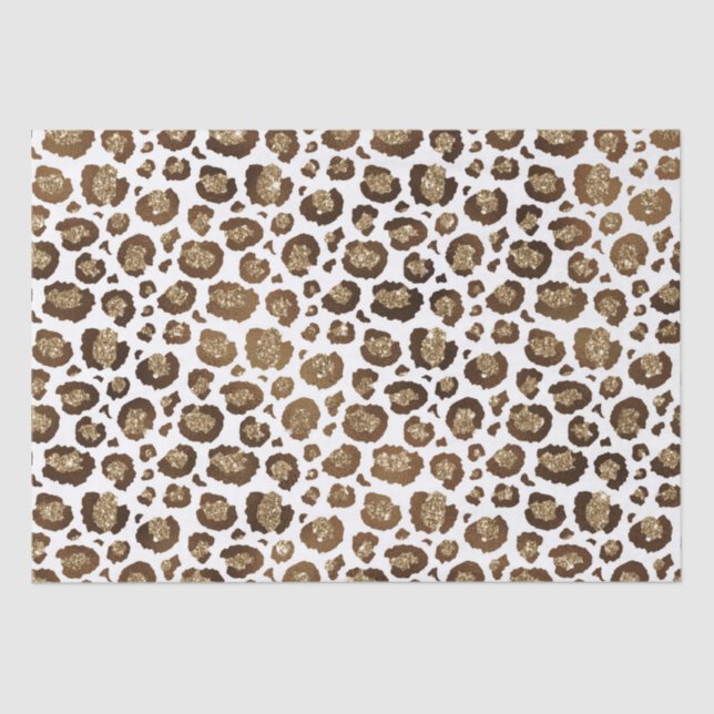 Gold Glitzer Leopard Print Seidenpapier (Vorderseite)