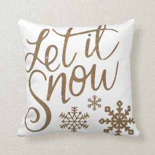 Gold Glitzer Let It Snow Calligrafy Weihnachten Kissen