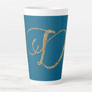 Gold Glitzer Letter D Milchtasse
