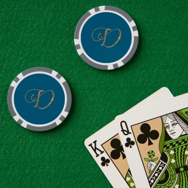 Gold Glitzer Letter D Pokerchips (Pokertisch (doppelt))