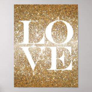 Gold Glitzer Liebe Poster
