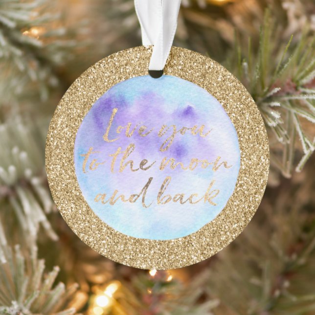 Gold Glitzer Liebe zum Mond Ornament (Baum)