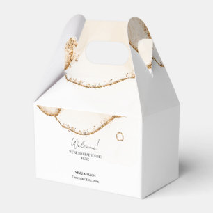 Gold Glitzer Line Moderne Minimale Hochzeit Willko Geschenkschachtel