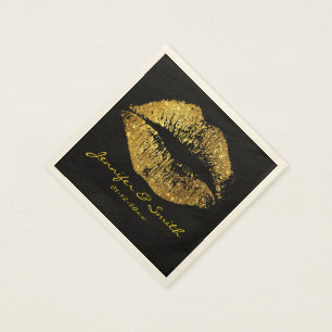 Gold Glitzer Lips #2 Serviette