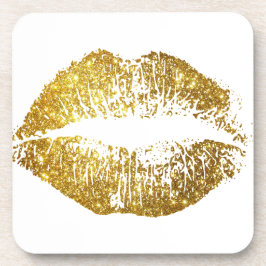 Gold Glitzer Lips #2 Untersetzer