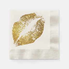 Gold Glitzer Lips #5 Serviette