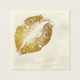 Gold Glitzer Lips #5 Serviette