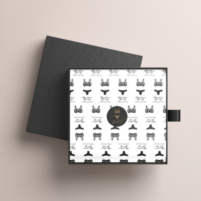 Gold Glitzer Logo Lingerie Boutique Vielen Dank Runder Aufkleber (Von Creator hochgeladen)