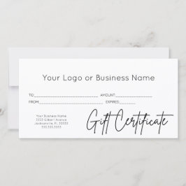Gold Glitzer Logo-Script-Geschenkgutschein