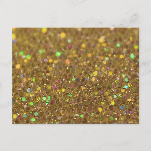 Gold Glitzer Look Artwork Postkarte (Vorderseite)