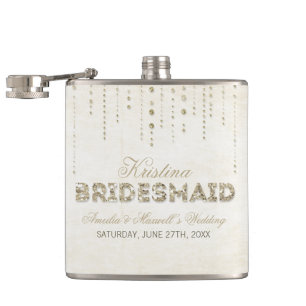Gold Glitzer Look Bridesmaid Flask Flachmann