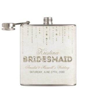 Gold Glitzer Look Bridesmaid Flask Flachmann