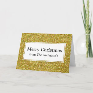 Gold Glitzer Look Elegante Meran Weihnachtskarte Feiertagskarte