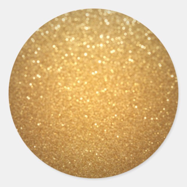 Gold Glitzer Look Eleganter leerer Oval Sticker (Vorderseite)