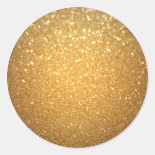 Gold Glitzer Look Eleganter leerer Oval Sticker