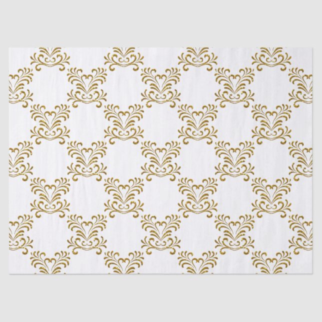 Gold Glitzer Look Elegantes Muster Seidenpapier (Vorderseite)