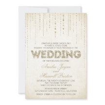 Gold Glitzer Look Hochzeitseinladung