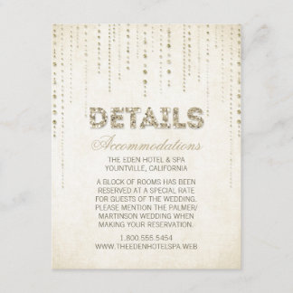 Gold Glitzer Look Wedeldetails Card Begleitkarte