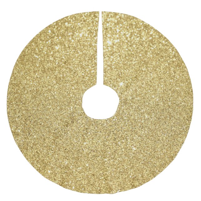 Gold Glitzer, luxuriös, glänzend. Polyester Weihnachtsbaumdecke (Vorderseite)