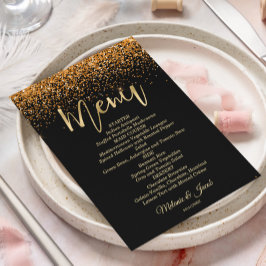 Gold Glitzer Luxus Flat Menu Card Menükarte