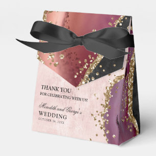 Gold Glitzer Marble Agate Wedding Geschenkschachtel