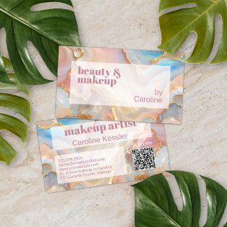 Gold Glitzer Marble Art Muster Scannable QR Code Visitenkarte