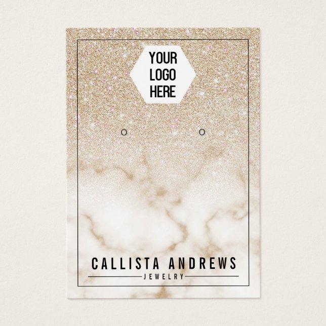 Gold Glitzer Marble Ombre-Logo-Anzeige (Vorderseite)