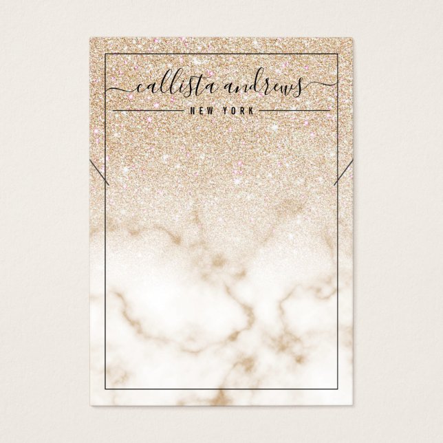 Gold Glitzer Marble Ombre Necklace Display Card (Vorderseite)