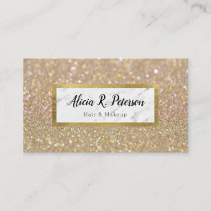 Gold Glitzer Marmor Makeup Artist Hair Visitenkarte