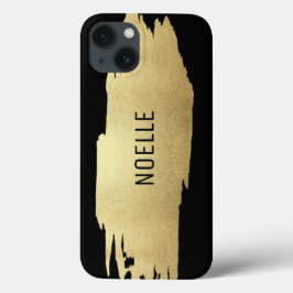 Gold Glitzer Metallic Brush Stroke, Black Case-Mate iPhone Hülle