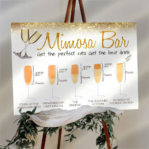 Gold Glitzer Mimosa Bar Bridal Brunch Zeichen Poster