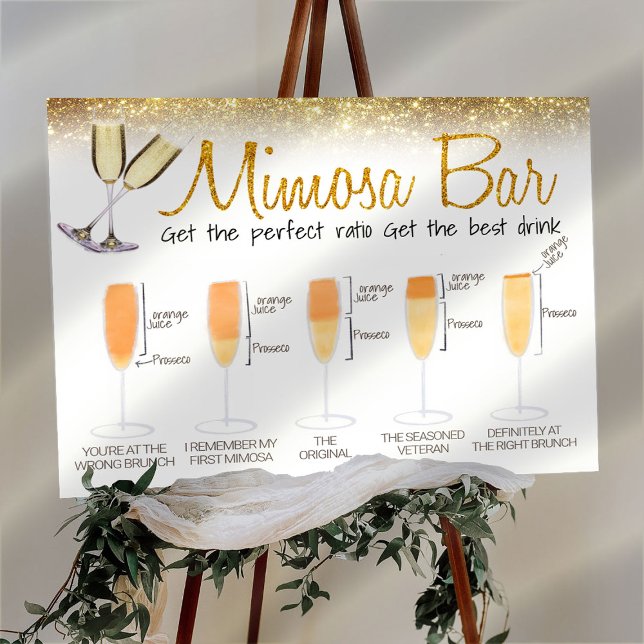 Gold Glitzer Mimosa Bar Bridal Brunch Zeichen Poster (Von Creator hochgeladen)