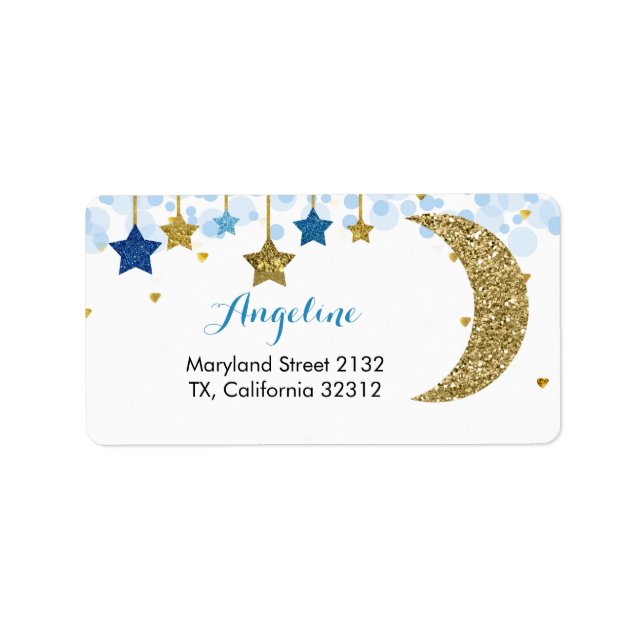Gold Glitzer Modern Modern Address Label Adressaufkleber (Vorne)