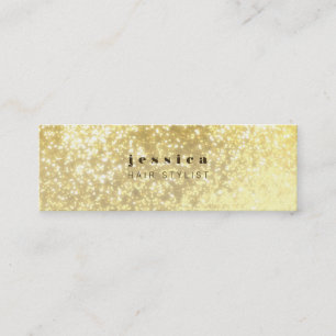 Gold Glitzer Moderne Haare-Treppenkarte Mini Visitenkarte
