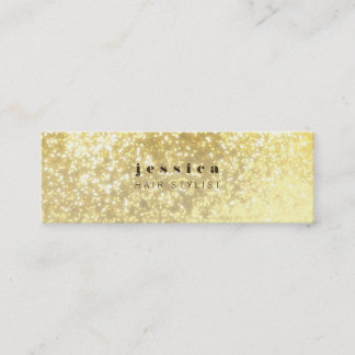 Gold Glitzer Moderne Haare-Treppenkarte Mini Visitenkarte
