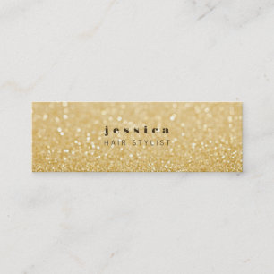 Gold Glitzer Moderne Haare-Treppenkarte Mini Visitenkarte