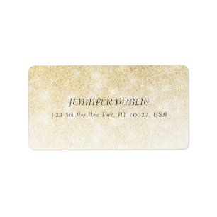 Gold Glitzer Modernes Template Trendy Design Stilv Adressaufkleber