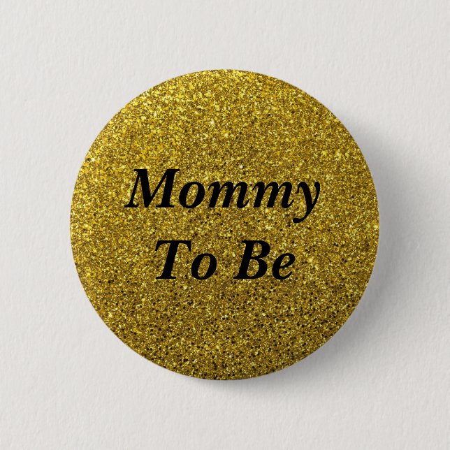 Gold Glitzer Mommy zum Kinderduschknopf Button (Vorderseite)