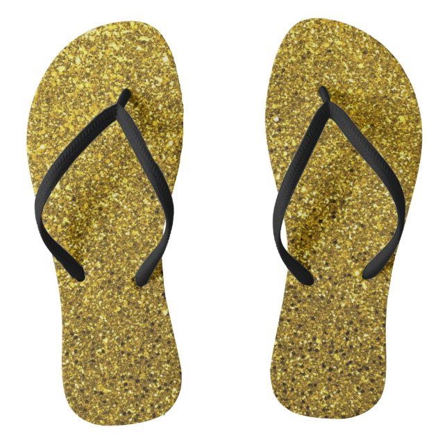 Gold-Glitzer-Muster Flip Flops (Fußbett)