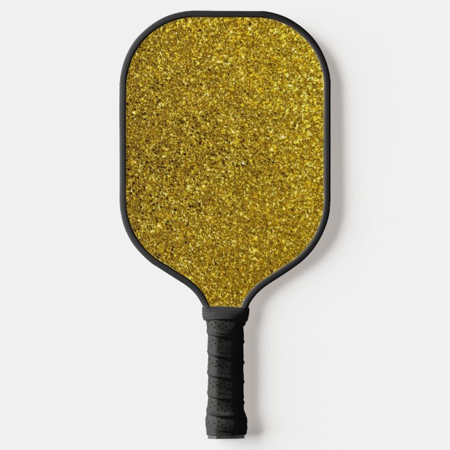 Gold-Glitzer-Muster Pickleball Schläger (Vorderseite)