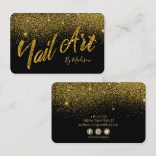 Gold Glitzer Nail Art Salon Visitenkarte