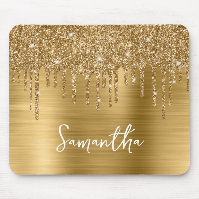 Gold-Glitzer-Namen Mousepad (Vorne)