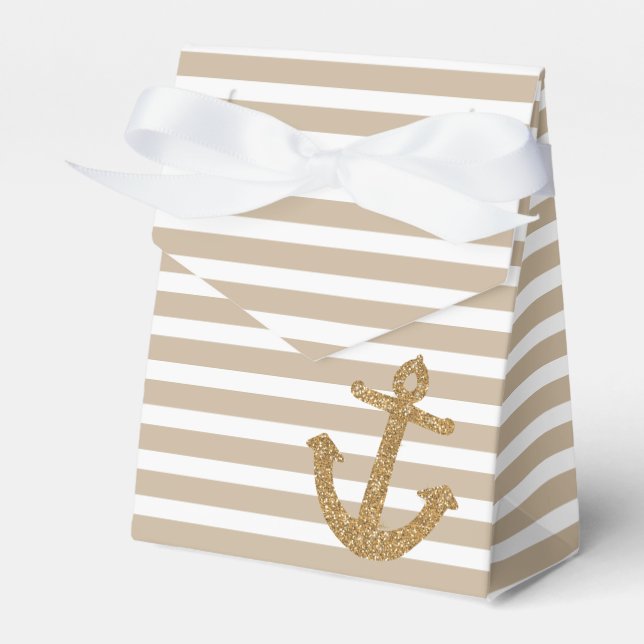 Gold Glitzer Nautical Anchor Geschenkschachtel (Vorderseite)