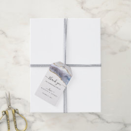 Gold Glitzer & Navy Blue Agate Hochzeit Vielen Dan Geschenkanhänger