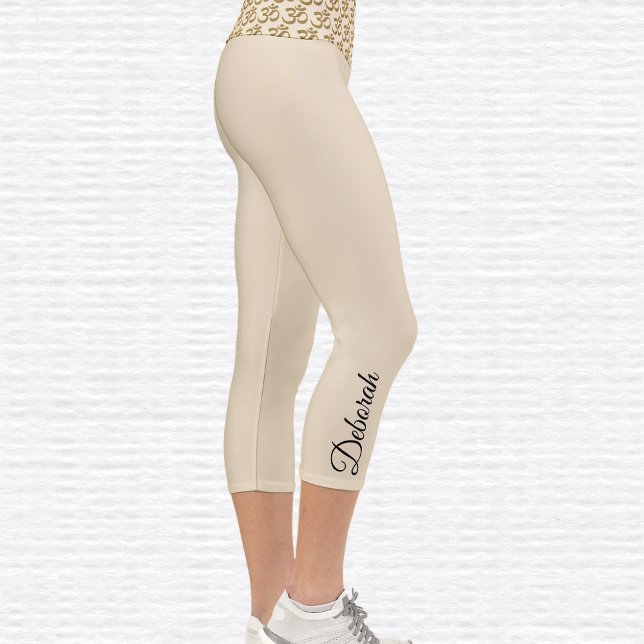 Gold Glitzer Om Symbol High Waisted Capri Leggings (Von Creator hochgeladen)