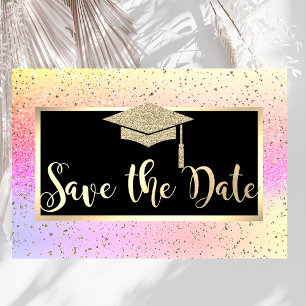 Gold Glitzer Ombre Abschluss Save the Date