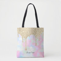 *~* Gold Glitzer Pastel Unicorn Mermaid Rainbow