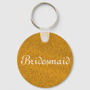 Gold Glitzer Personalisiert Bridesmaid Schlüsselanhänger