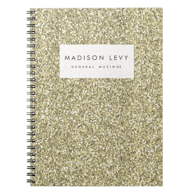 Gold Glitzer Personalisiert Journal-Notebook Notizblock (Vorderseite)