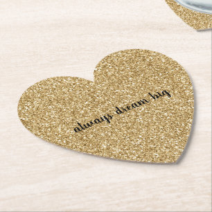 Gold Glitzer personalisiert Untersetzer